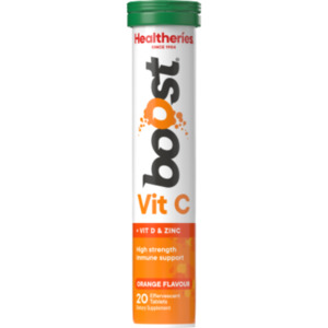 Health Beauty: Healtheries Boost Vit C Orange Flavour Effervescent Tablets 20pk
