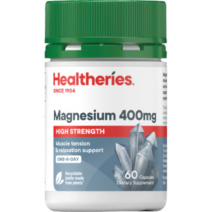 Healtheries Magnesium 400mg High Strength One A Day Capsules 60pk
