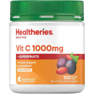 Healtheries Vitamin C + Superfruits 1000mg 100pk