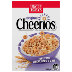 Uncle Tobys Cheerios Wholegrain Breakfast Cereal 560g