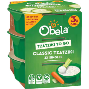 Chips Crackers Biscuits: Obela To Go Dip Classic Tzatziki Gluten Free - 3 Pack