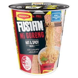 Pasta Rice: Maggi Fusian Mi Goreng Hot & Spicy Noodles Cup 65g