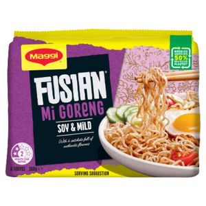 Pasta Rice: Maggi Fusian Mi Goreng Soy & Mild Spice Noodles 5 Pack