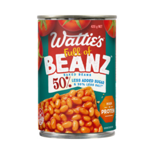 Canned Goods 1: Watties Baked Beans with 50% Less Sugar 420g