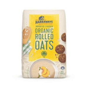 Organic: Harraways Organic Rolled Oats 800g