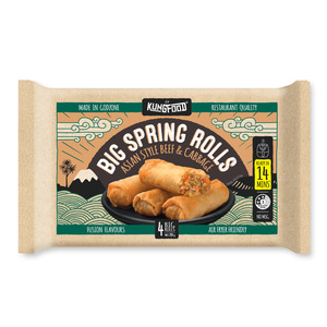 Frozen Foods: Kungfood Beef and Cabbage Spring Rolls