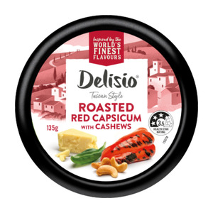 Olives Nibbles Dips: Delisio Roasted Capsicum with Cashew Dip 135g