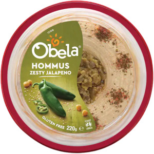 Obela Hummus Zesty Jalapeño Garnished 220g