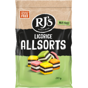 Confectionary: RJ's Licorice Allsorts 280g