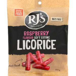 RJ's Raspberry Flavour Soft Eating Licorice 300g