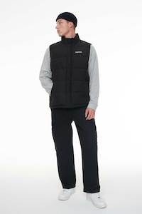 Mens Down Vests: MENS HUFFER PUFFER VEST BLACK