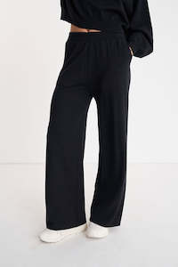 Womens Pants: MERINO LOUNGE PANT BLACK