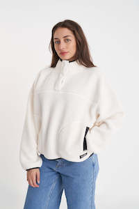 All Womens Jackets: POLAR FLEECE PULLOVER CHALK/BLACK