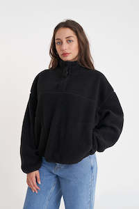 All Womens Jackets: POLAR FLEECE PULLOVER BLACK