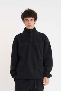 Mens Jackets: POLAR FLEECE PULLOVER BLACK