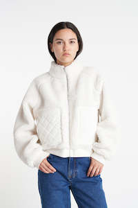 WOMENS TEDDY FLEECE JACKET CHALK