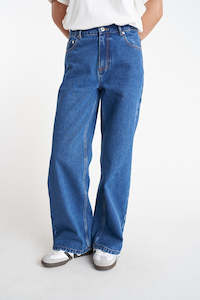 Womens Pants: WMNS BAGGY DENIM JEAN RODEO BLUE