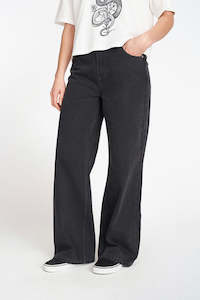 Womens Pants: WMNS BAGGY DENIM JEAN BLACK WASH