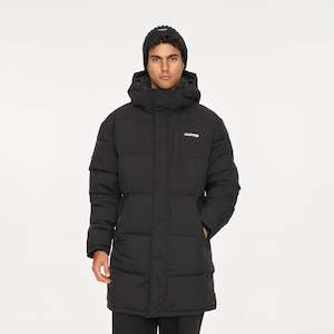 MENS LONGLINE PUFFER JKT BLACK