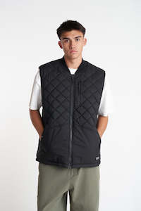 Mens Jackets: REV QUILTED VEST BLACK