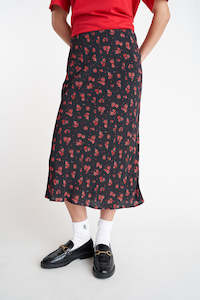 LA ROSA MIDI SKIRT DARK ROSE