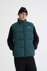 Mens Down Vests: MENS STREET PUFFER VEST DEEP EMERALD