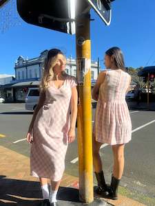 Dresses: CELINE TIE MIDI DRESS PINK/CHALK
