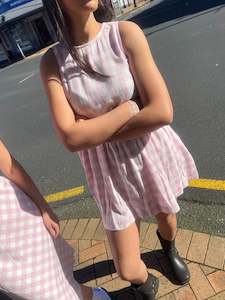 Dresses: CELINE JAY DRESS PINK/CHALK