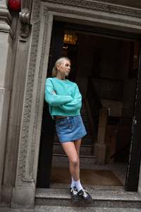 Womens Skirts: 97 DENIM MINI SKIRT DRIFT BLUE