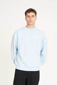 MENS SATURDAY CREW/ETCHING ICE BLUE