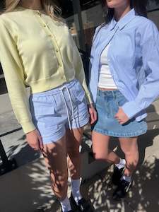 Womens Shorts: CRUISE SKIPPER SHORT ICE BLUE STRIPE