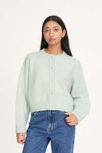Knitwear: ELLE CROP CARDIGAN MINT