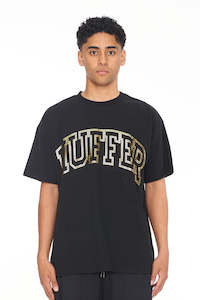Mens Short Sleeves: BLOCK TEE 220/OUTLINED BLACK/GOLD