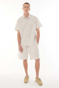 Mens Lin-in Ss Shirt Natural
