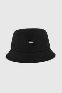 Accessories: RELAXED DRILL BUCKET HAT BLACK
