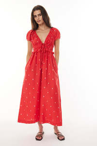 MARINA CELINE DRESS RUBY RED/PINK