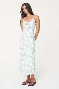 End Of Season: BELIZE TIE MAXI DRESS CHALK/BLUE