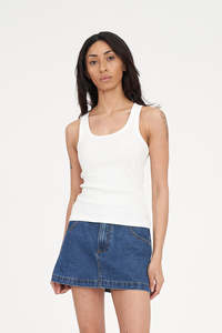 SCOOP RIB TANK CHALK