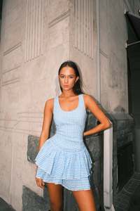 CATALINA BEA DRESS BLUE/CHALK