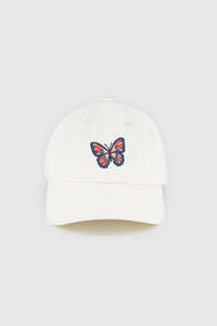 Accessories: 6 PANEL CAP/FLUTTERBY CHALK