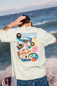 Studio Bon: BLOCK TEE 220/FLAMIN MATCHA