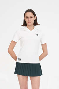 WOMENS TECH BIRDIE SS POLO CHALK
