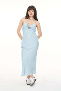 BELIZE TIE MAXI DRESS BLUE
