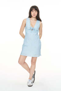 Dresses: BELIZE TIE MINIDRESS BLUE