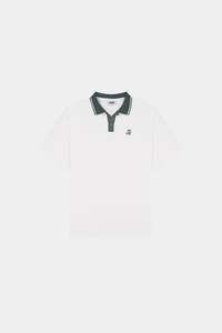 MENS CHECK PAR SS POLO CHALK