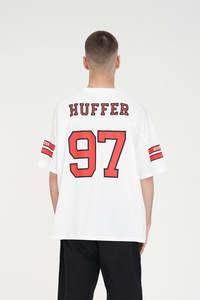 Mens T Shirts: MICRO MESH BOX TEE CHALK