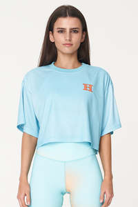 All Stars: 3 BALLER CROP SWISH TEE AQUA