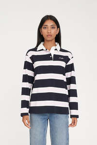 BROOKLYN OVERSIZED RUGBY NAVY/PETAL