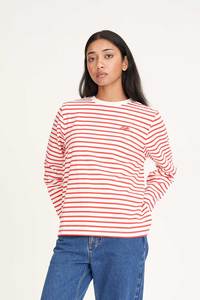 WMNS OUI OUI LS RELAX TEE CHALK/RED