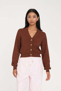 BIBI KNIT CARDIGAN CHESTNUT